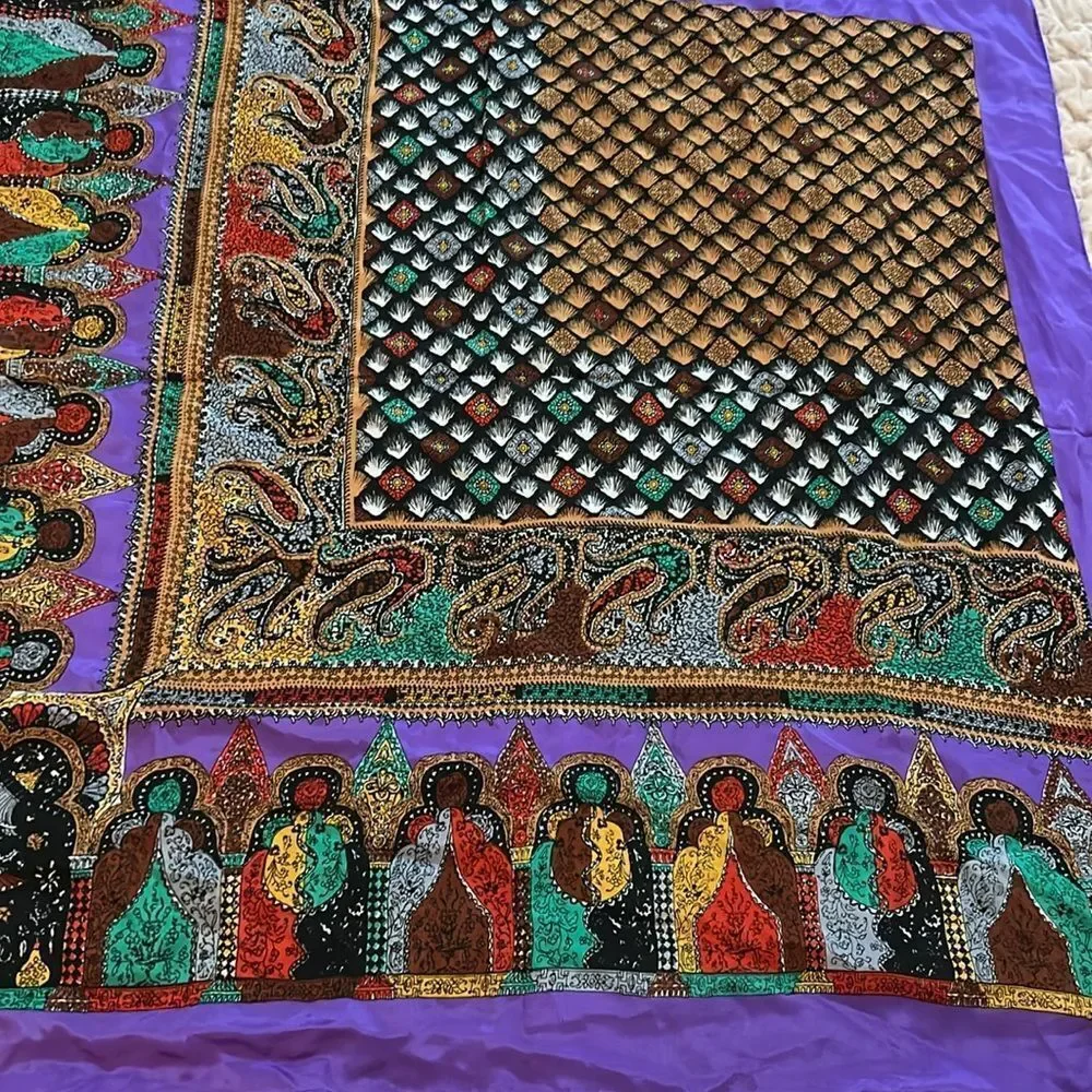 Colorful Patterned silk Scarf